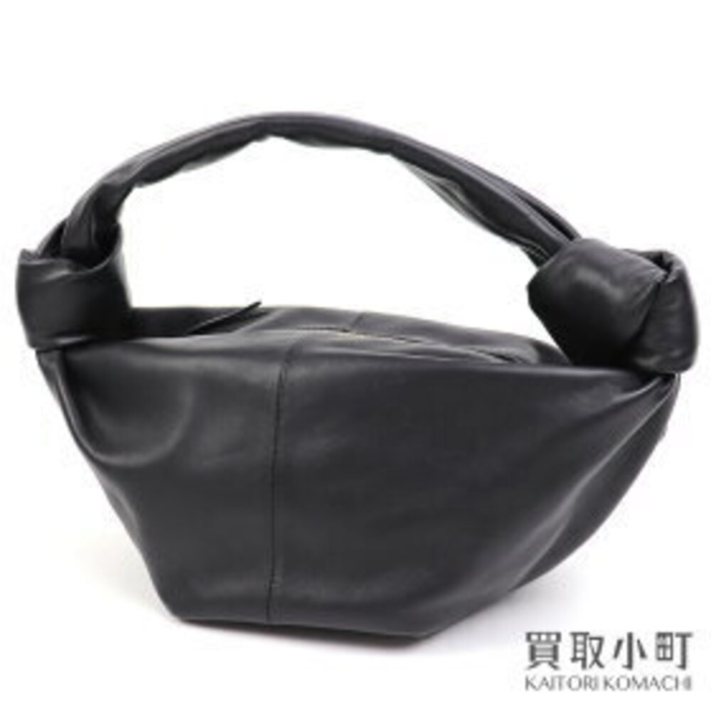 Bottega Veneta Double Knot Bag Black One Handle Calfskin Leather